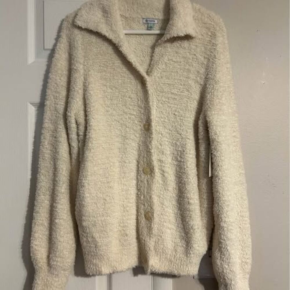 NWT Large Susina Fuzzy Soft Button-Up Cardigan Sweater